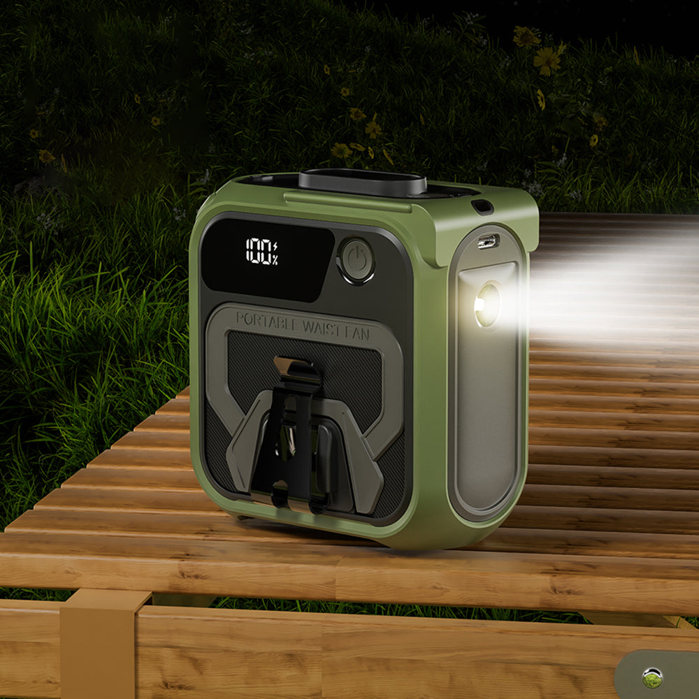 Bärbar fläkt Techsuit Z13 med externt batteri 10000mAh, Orange