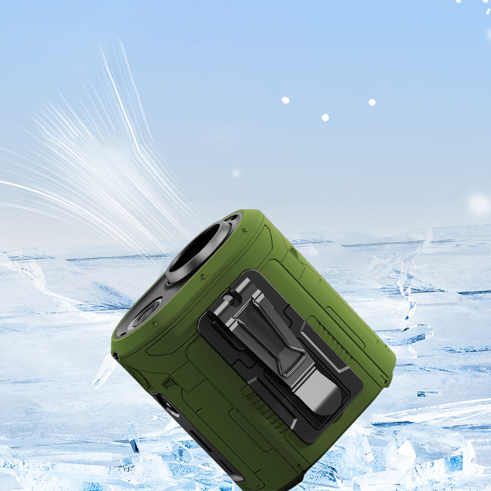 Bärbar fläkt Techsuit Z14 med externt batteri 5000mAh, Grön