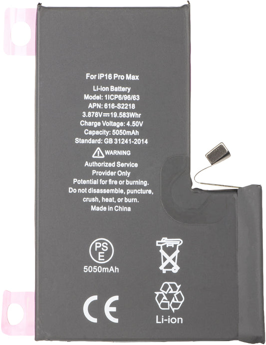 Apple iPhone 16 Pro Max-batteri, hög kapacitet
