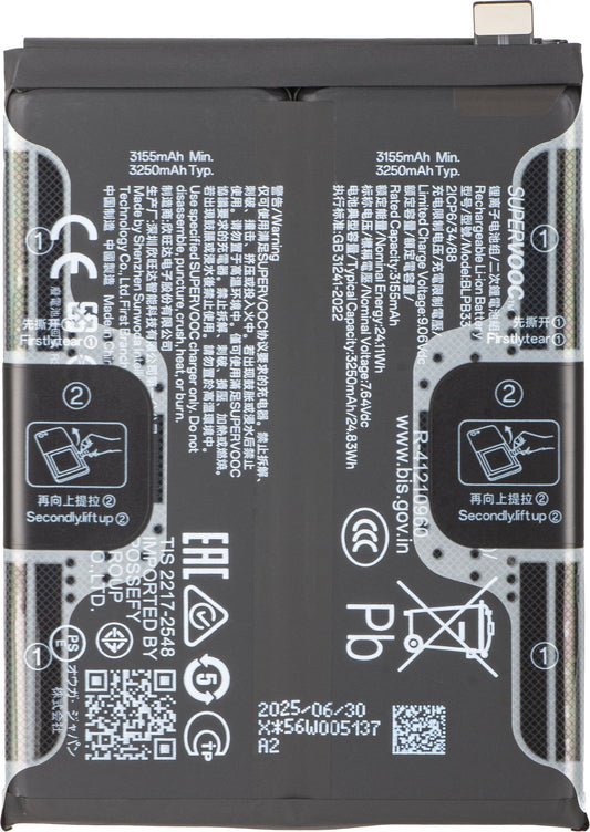 Batteri Realme GT 7 Pro, BLPB33, Service Pack 621035000181