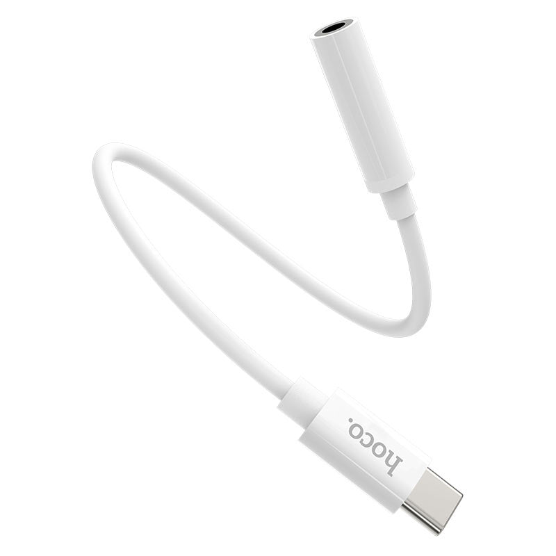 USB-C till 3,5 mm ljudadapter HOCO LS30, vit
