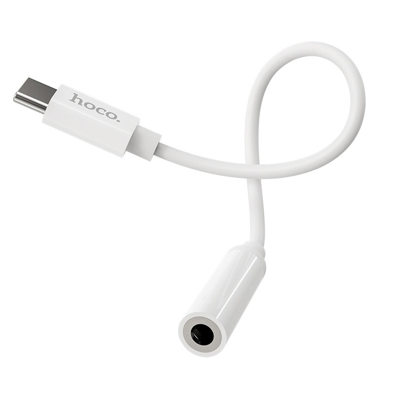 USB-C till 3,5 mm ljudadapter HOCO LS30, vit