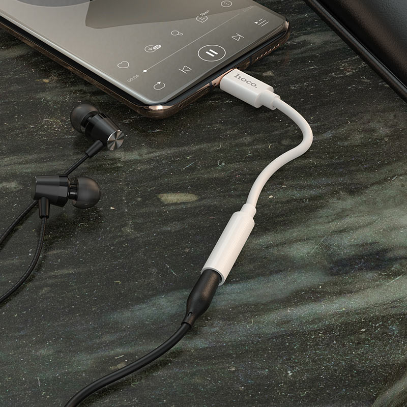 USB-C till 3,5 mm ljudadapter HOCO LS30, vit