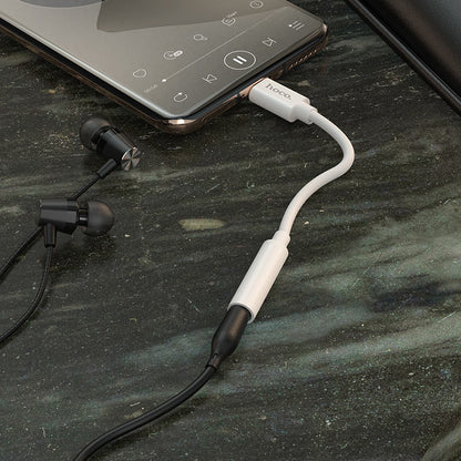 USB-C till 3,5 mm ljudadapter HOCO LS30, vit