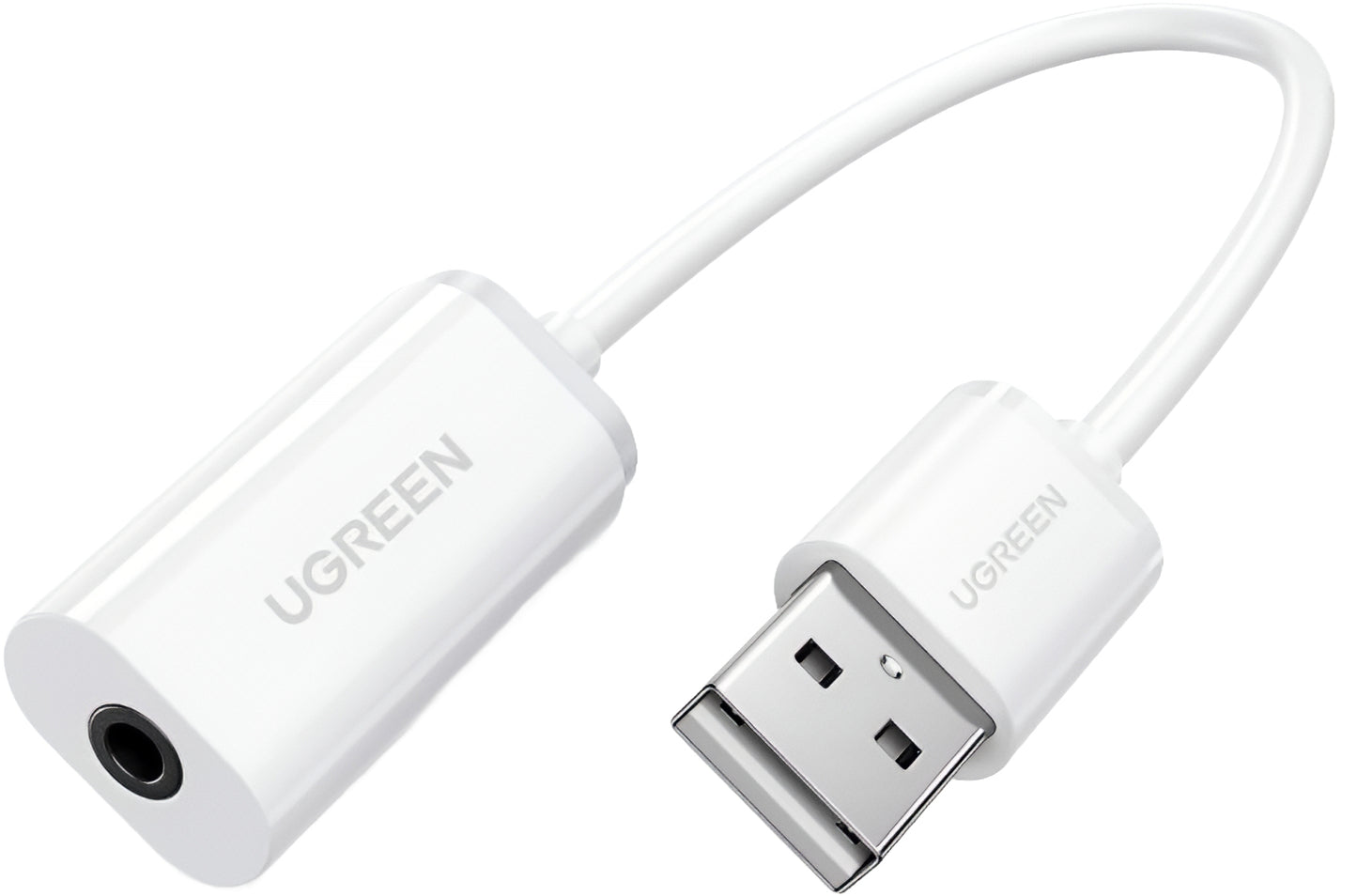 Audioadapter UGREEN US206, USB-A - 3,5 mm, Vit