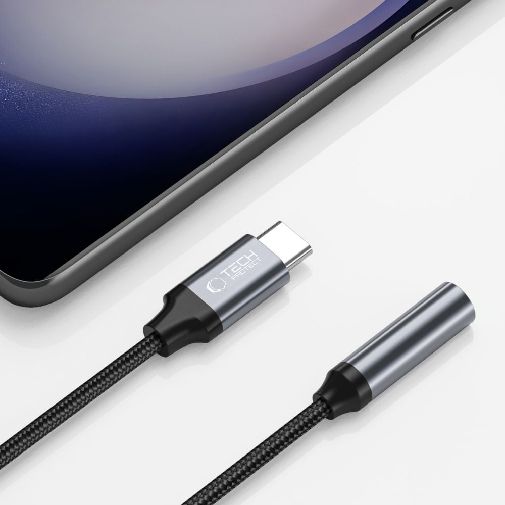 Audioadapter USB-C - 3,5 mm Tech-Protect Ultraboost, Svart