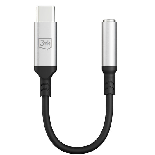 USB-C ljudadapter - 3,5 mm 3MK, Silver