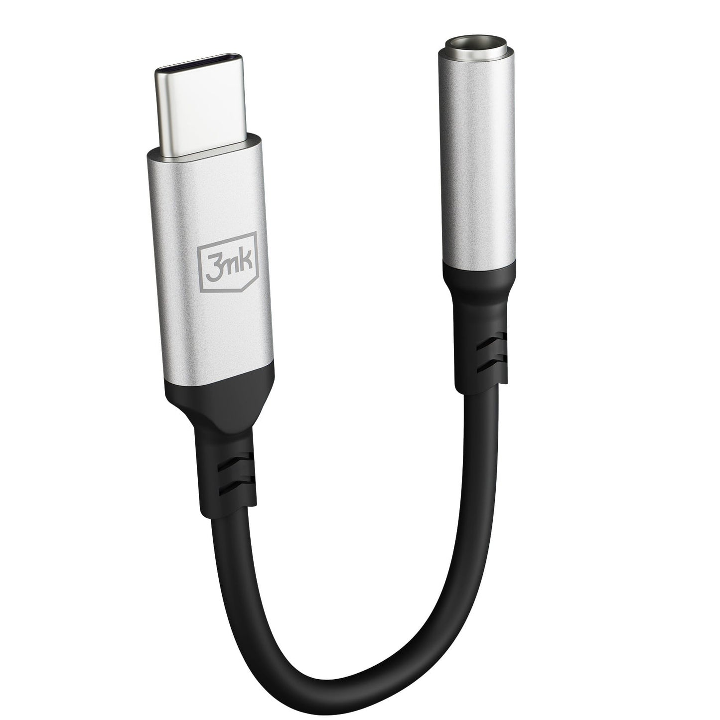 USB-C ljudadapter - 3,5 mm 3MK, Silver