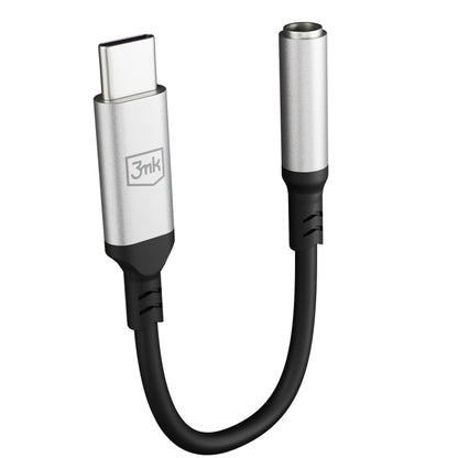USB-C ljudadapter - 3,5 mm 3MK, Silver
