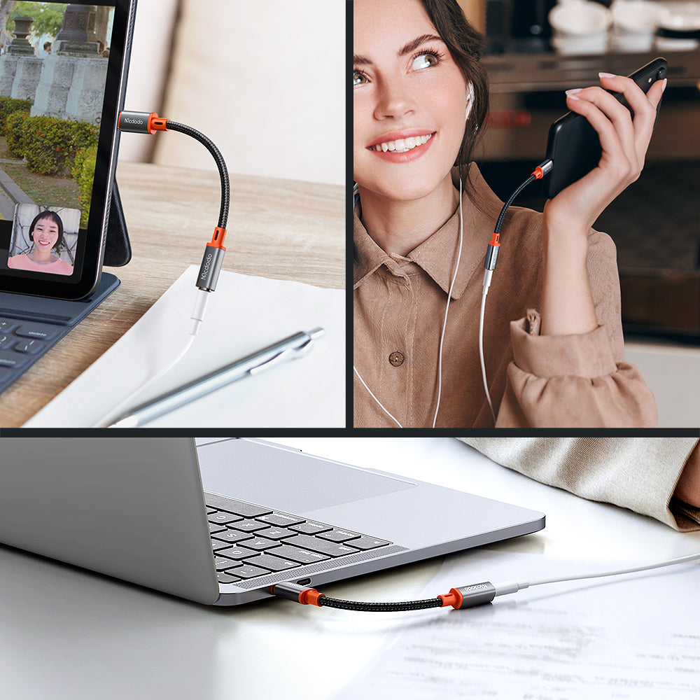 USB-C till 3.5mm McDodo CA-7561 Audioadapter, Svart