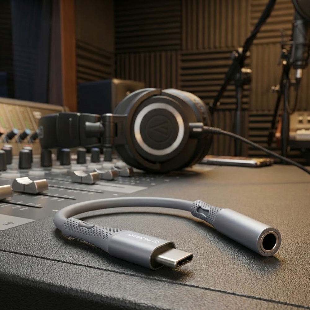 Audioadapter USB-C - 3.5mm Techsuit AC1 SoundFlex, Grå