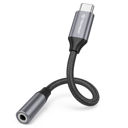 Audioadapter USB-C - 3.5mm Techsuit AC12 FuseXound, Grå, Set med 2 stycken