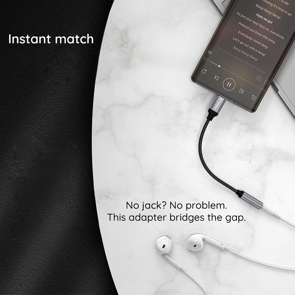 Audioadapter USB-C - 3.5mm Techsuit AC12 FuseXound, Grå, Set med 2 stycken