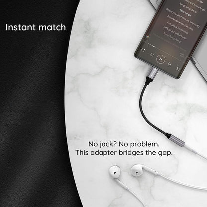 Audioadapter USB-C - 3.5mm Techsuit AC12 FuseXound, Grå, Set med 2 stycken