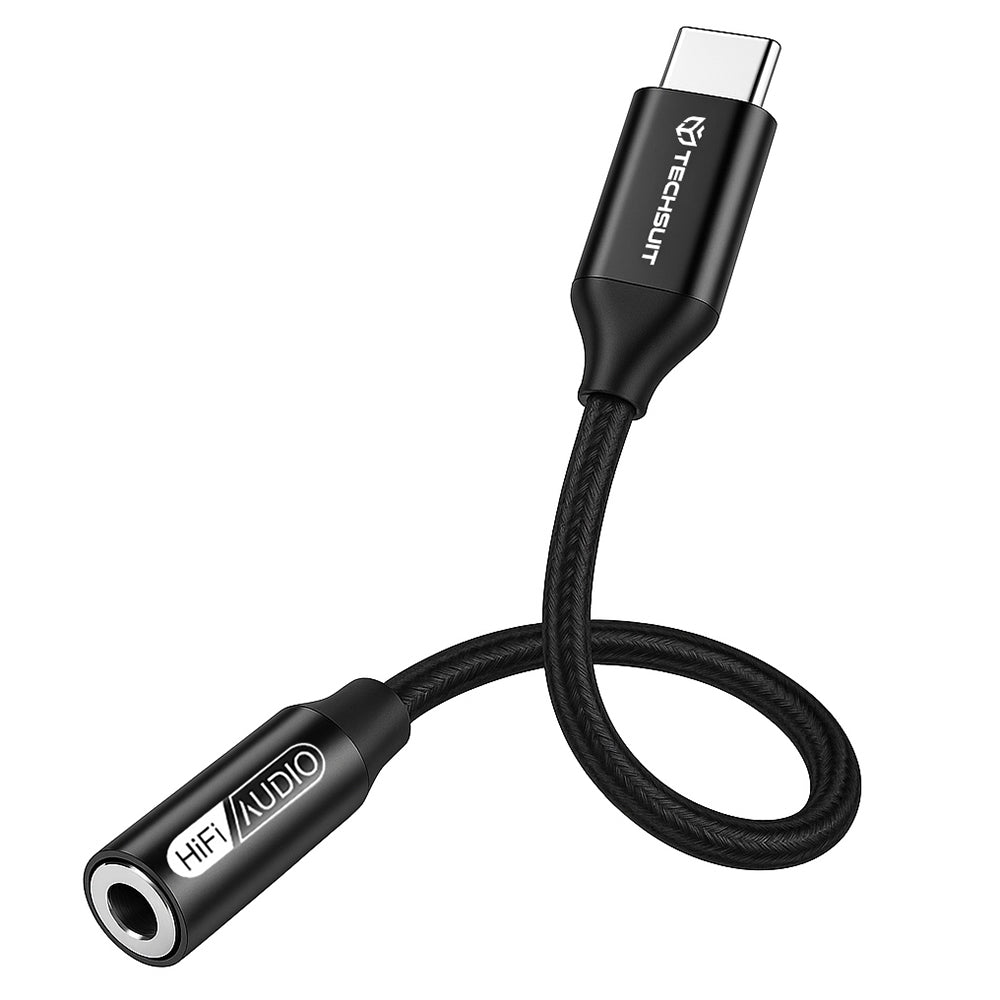 Audioadapter USB-C - 3.5mm Techsuit AC13 FuseXound, Svart