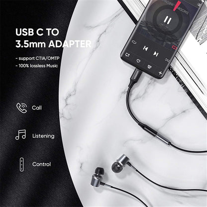 Audioadapter USB-C - 3.5mm UGREEN AV142, Svart
