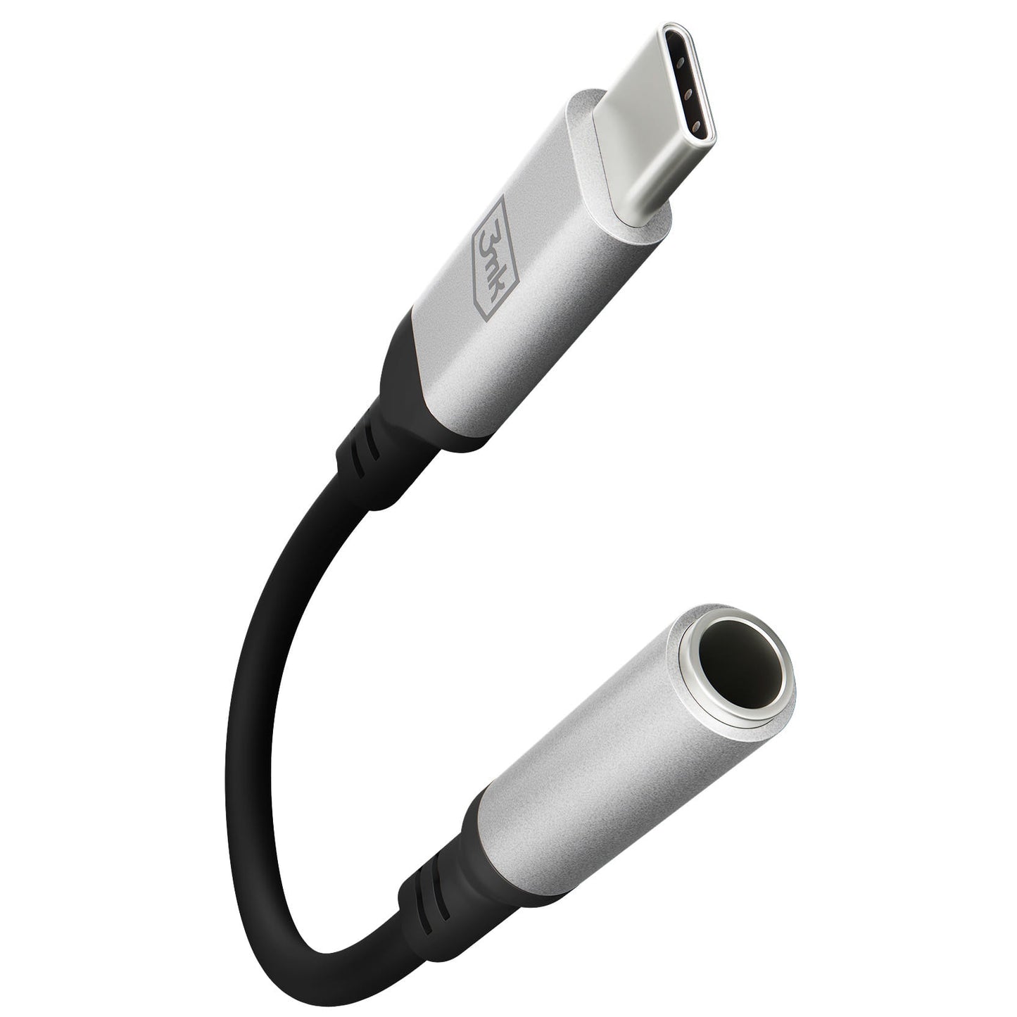 USB-C ljudadapter - 3,5 mm 3MK, Silver