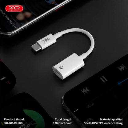 Audioadapter USB-C - Lightning XO Design NB-R268B, Vit