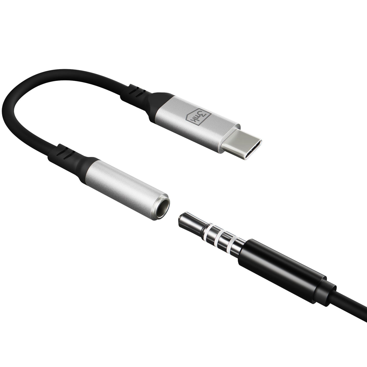 USB-C ljudadapter - 3,5 mm 3MK, Silver