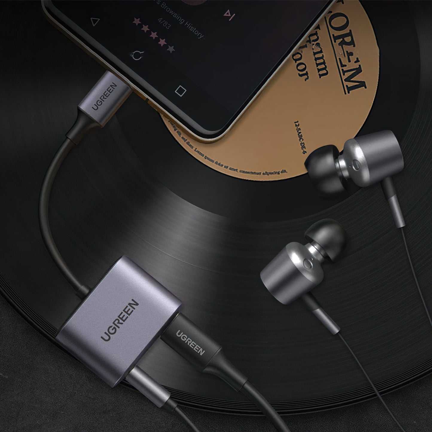 USB-C till 3.5mm / USB-C Audioadapter UGREEN CM231, Grå