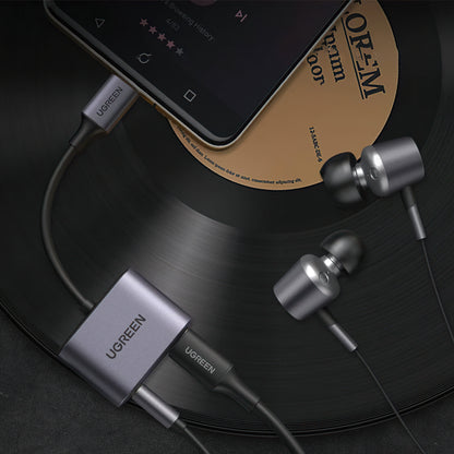 USB-C till 3.5mm / USB-C Audioadapter UGREEN CM231, Grå