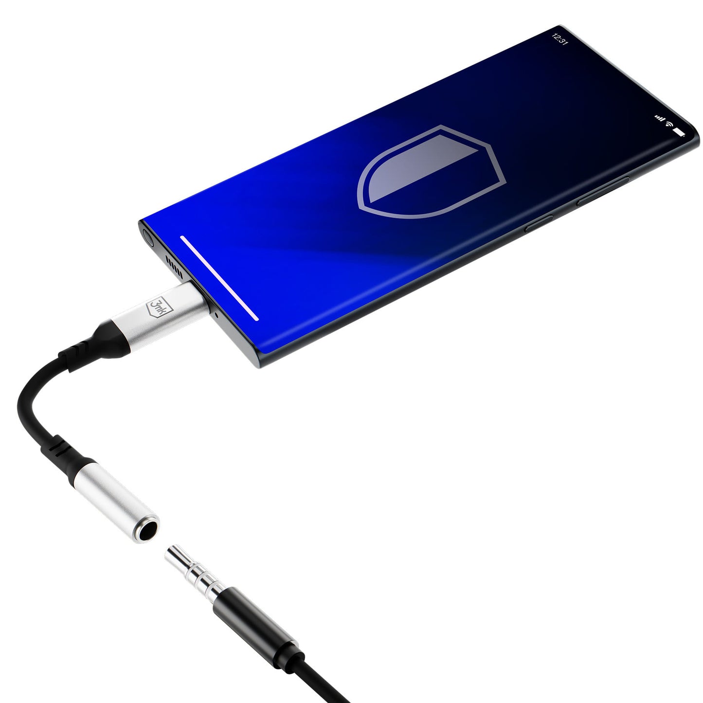 USB-C ljudadapter - 3,5 mm 3MK, Silver