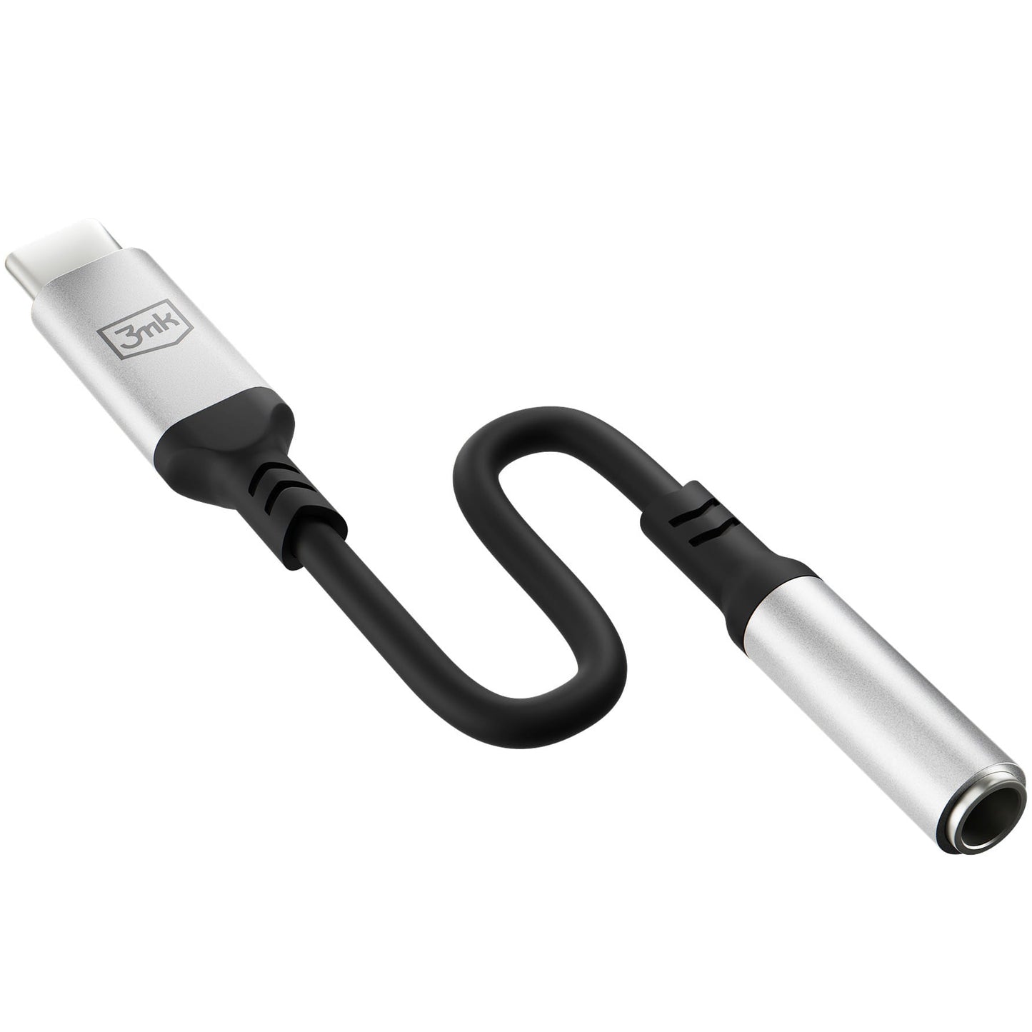 USB-C ljudadapter - 3,5 mm 3MK, Silver