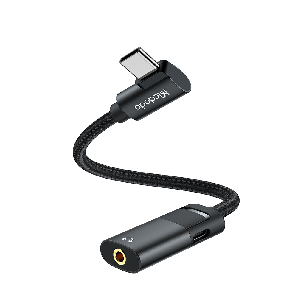 Audioadapter USB-C - USB-C / 3,5 mm McDodo CA-1880, Svart