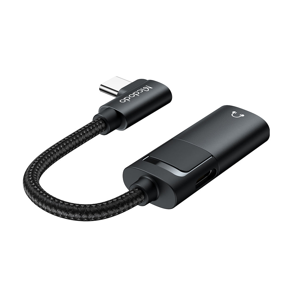 Audioadapter USB-C - USB-C / 3,5 mm McDodo CA-1880, Svart