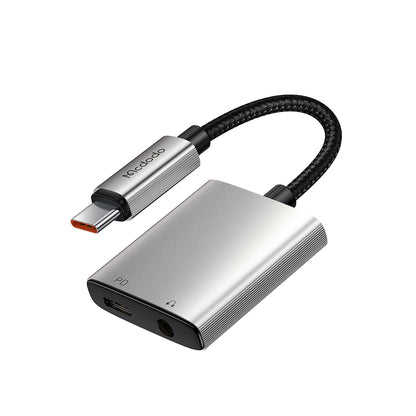 Audioadapter USB-C - USB-C / 3,5 mm McDodo CA-5050 Wales, Grå