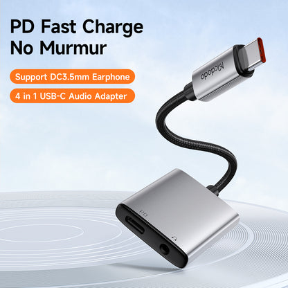 Audioadapter USB-C - USB-C / 3,5 mm McDodo CA-5050 Wales, Grå