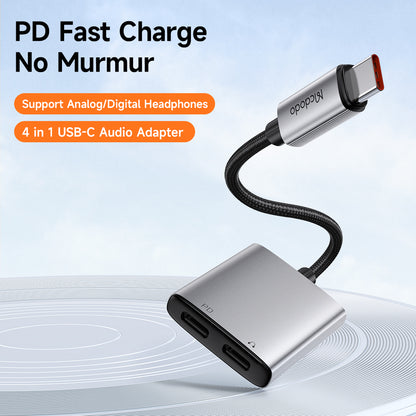 Audioadapter USB-C - USB-C / USB-C McDodo CA-5570 Wales, Grå