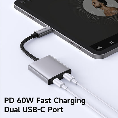 Audioadapter USB-C - USB-C / USB-C McDodo CA-5570 Wales, Grå