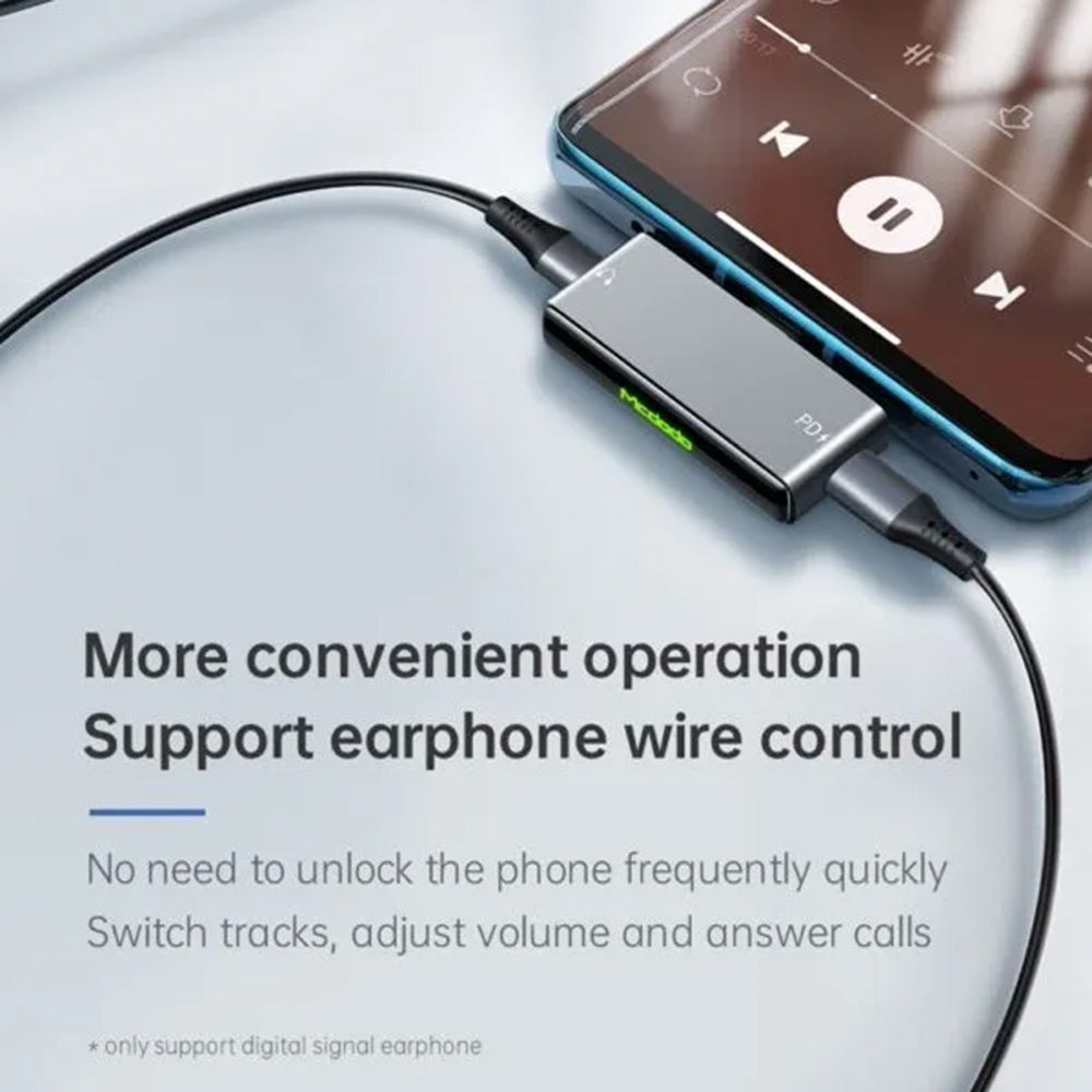 USB-C ljudadapter - USB-C / USB-C McDodo CA-7670, Svart