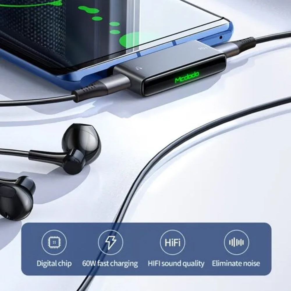 USB-C ljudadapter - USB-C / USB-C McDodo CA-7670, Svart