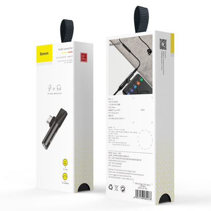 Ljudadapter USB-C - USB-C / 3,5mm Baseus L41, Svart CATL41-01