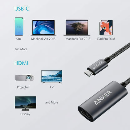 Audio- och videoadapter USB-C - HDMI Anker PowerExpand+, Grå A83120A1