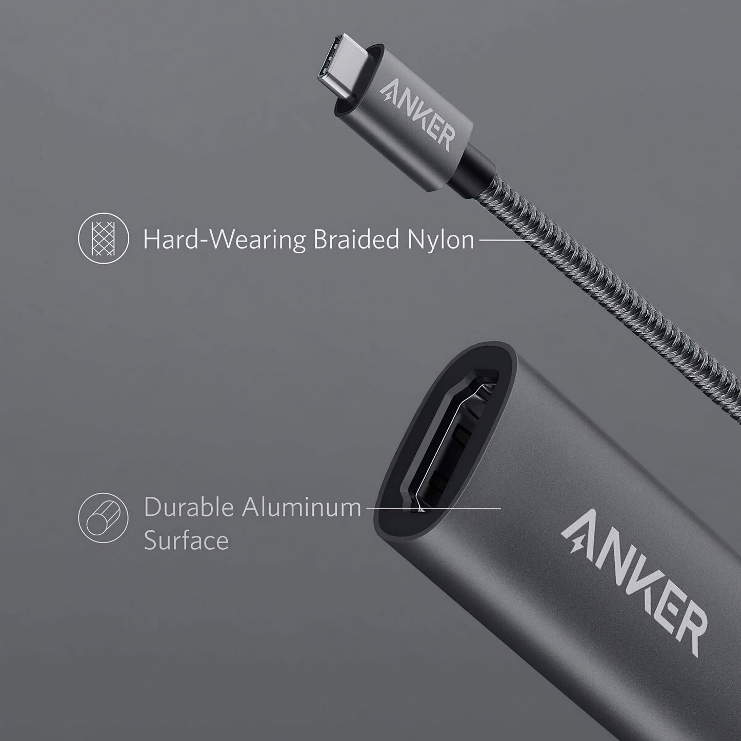 Audio- och videoadapter USB-C - HDMI Anker PowerExpand+, Grå A83120A1