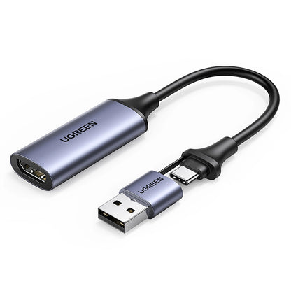 Ljud- och videoadapter USB-A / USB-C - HDMI UGREEN CM489, Grå 