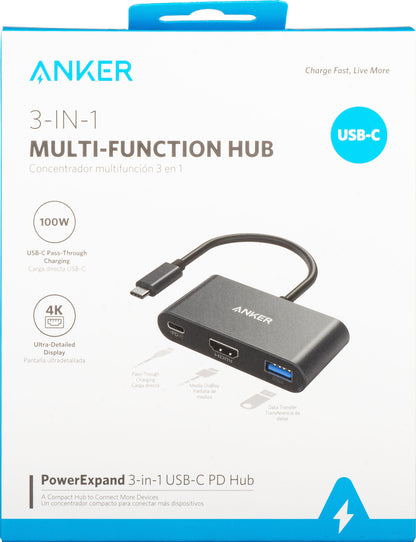 Audio- och videoadapter USB-C - USB-C / HDMI / USB-A Anker PowerExpand, Svart A8339HA1