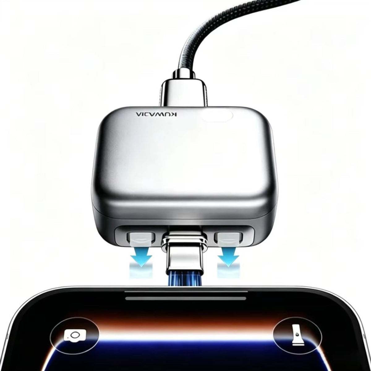 USB-C Forward KH-51 Auto Disconnect Adapter för Strömförsörjning med Automatisk Frånkoppling och Batteriskydd, Silver