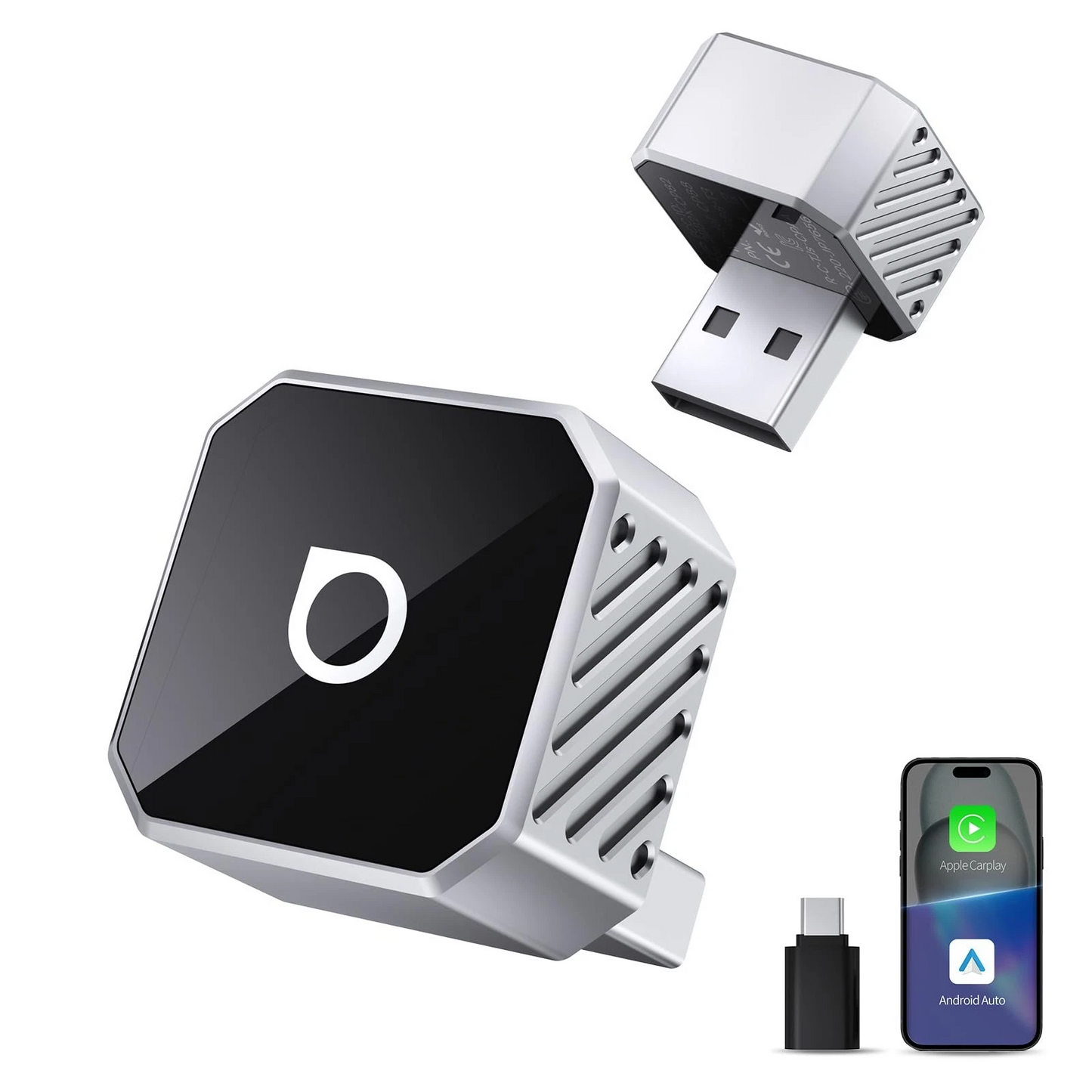 Trådlös Carplay / Android Auto-adapter Ottocast Mini Cube Style C för Apple iPhone / Android-serien CP88-T3