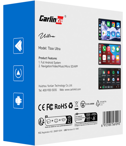 Carplay / Android Auto trådlös adapter Carlinkit TBox Ultra 2 för Apple iPhone / Android-serien, 8GB RAM / 128GB