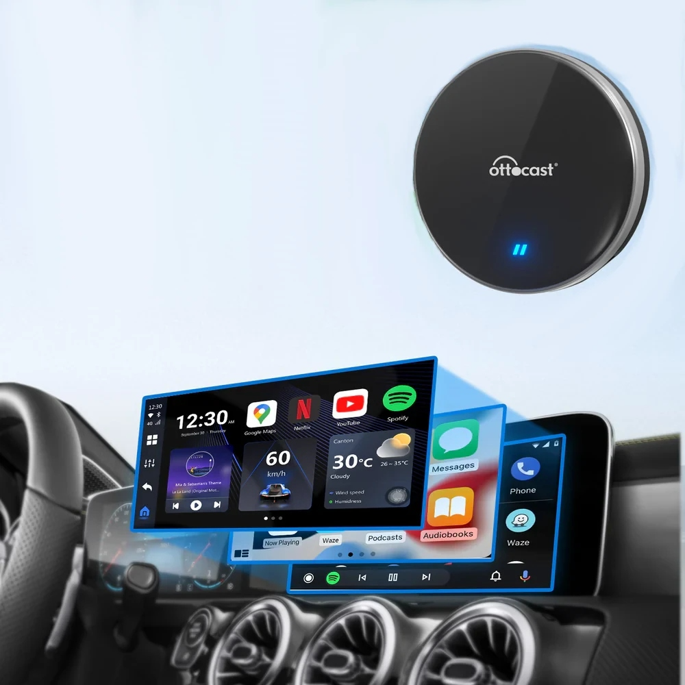 Carplay / Android Auto Wireless Adapter Ottocast OttoAibox P3 Lite för Apple iPhone / Android Series