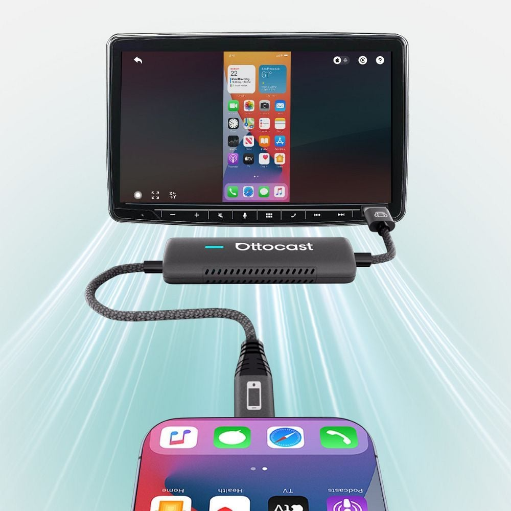 Carplay / Android Auto Ottocast Mirror Touch-adapter för Apple iPhone / Android Series CA450-T