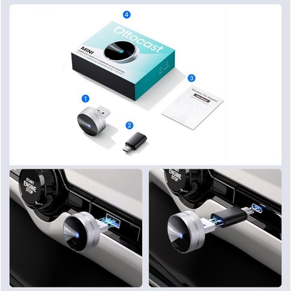 Trådlös Carplay / Android Auto-adapter Ottocast Mini Slim Tube för Apple iPhone / Android-serien CP88-T4
