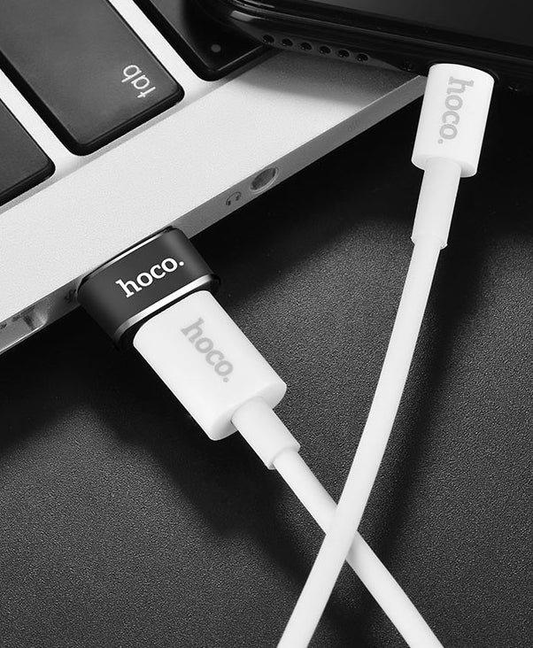 Data- och laddningsadapter USB-C - USB-A HOCO UA6, svart