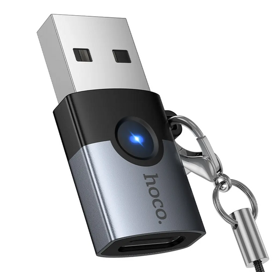 USB-C till USB-A Data- och Laddningsadapter HOCO UA46B, Grå