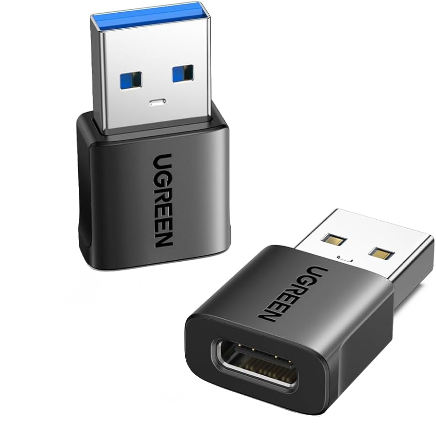 USB-C till USB-A data- och laddningsadapter UGREEN US701 (45275), Set om 2 stycken, Svart