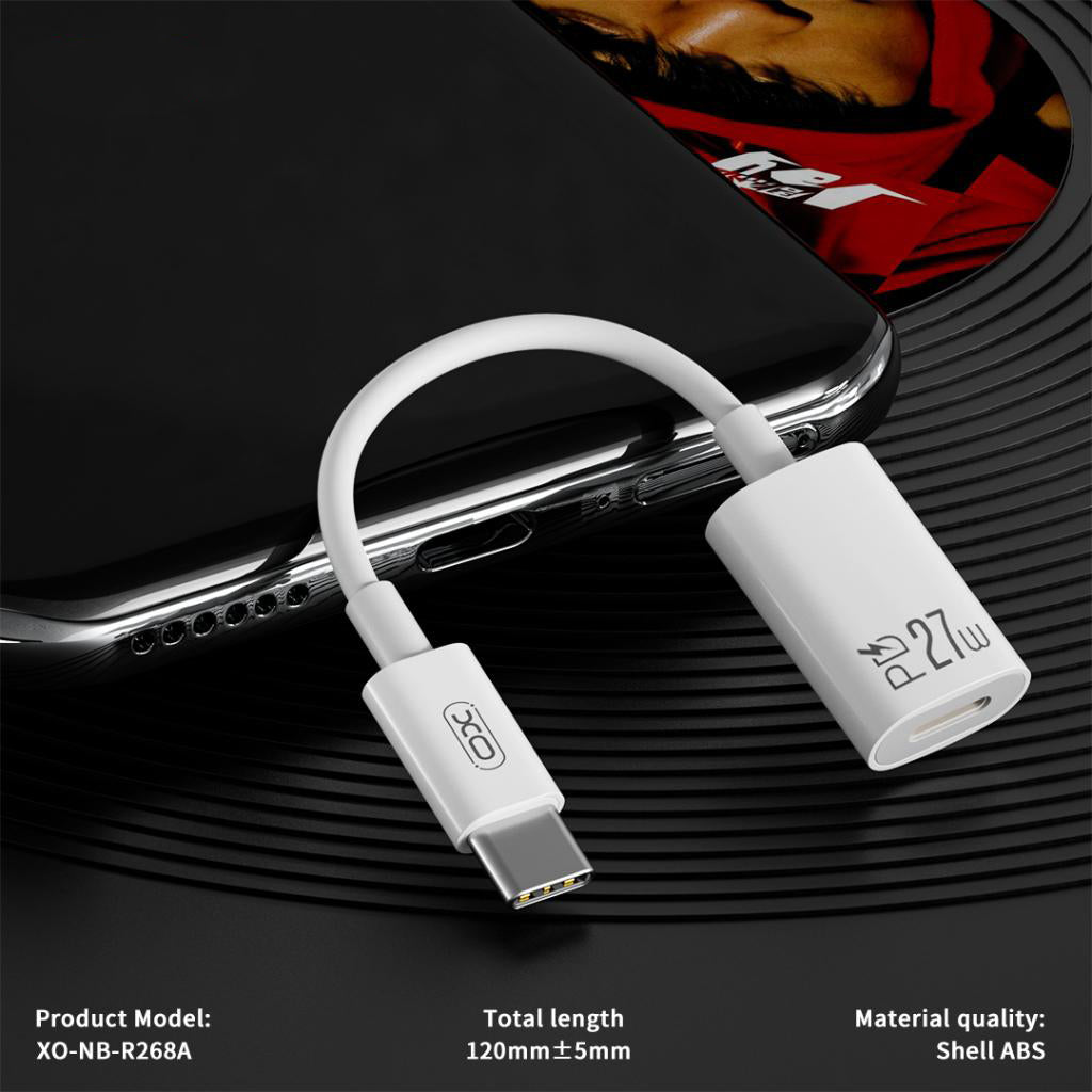 Adapter för data och laddning USB-C - Lightning XO Design NB-R268A, Vit